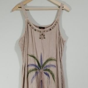 🥳Cute palm tree maxi dress size XL